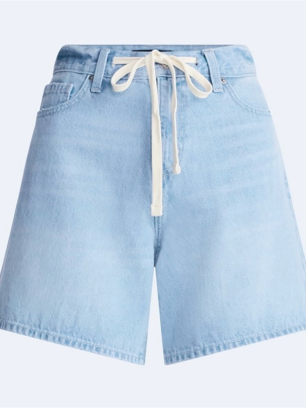 NWT Free Assembly High-Rise Light Blue Denim Drawstring Shorts for Women